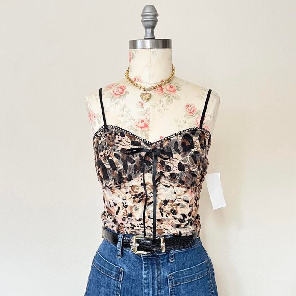 NWT rebellious dreamer cheetah cami top womens size small